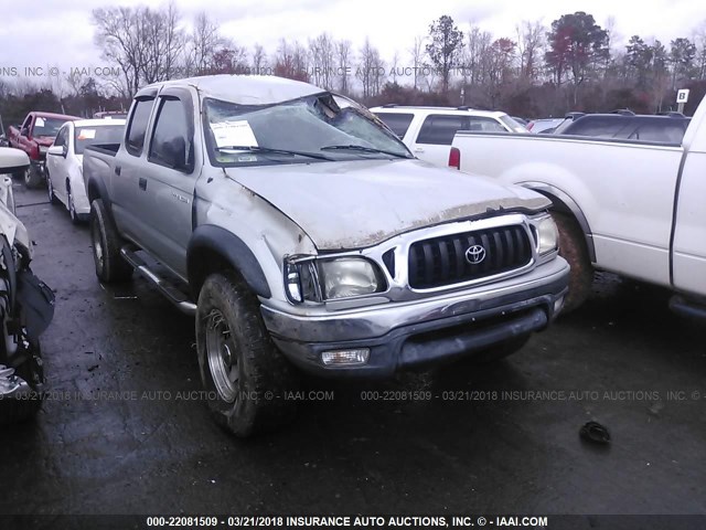 5TEGN92N12Z028454 - 2002 TOYOTA TACOMA DOUBLE CAB PRERUNNER SILVER photo 1