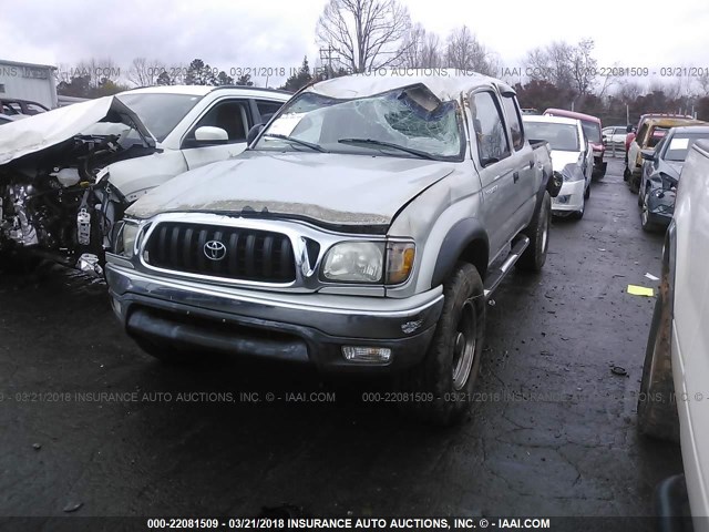 5TEGN92N12Z028454 - 2002 TOYOTA TACOMA DOUBLE CAB PRERUNNER SILVER photo 2