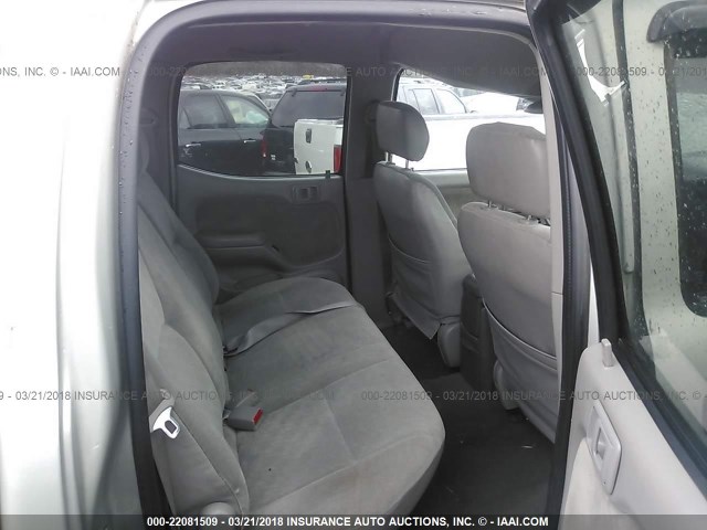5TEGN92N12Z028454 - 2002 TOYOTA TACOMA DOUBLE CAB PRERUNNER SILVER photo 8