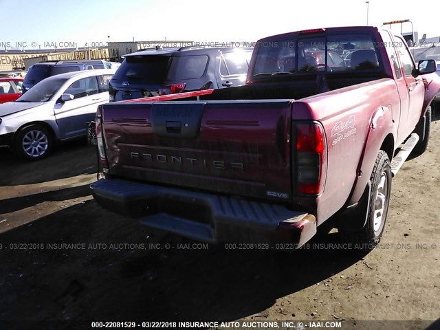 1N6ED26Y81C377448 - 2001 NISSAN FRONTIER KING CAB XE/KING CAB SE RED photo 4