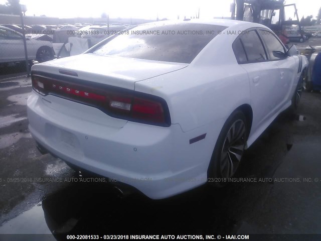 2C3CDXEJXCH270188 - 2012 DODGE CHARGER SRT-8 WHITE photo 4