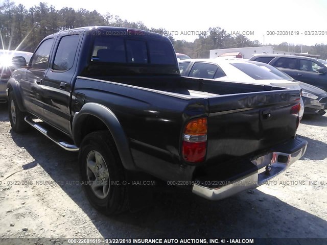 5TEGM92N13Z159310 - 2003 TOYOTA TACOMA DOUBLE CAB PRERUNNER BLACK photo 3