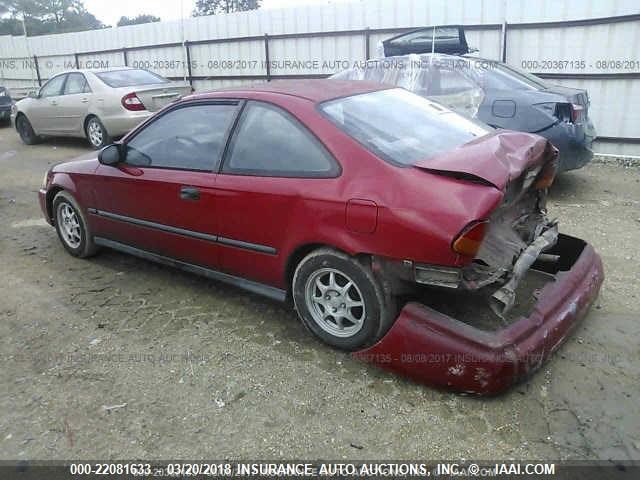 1HGEJ712XVL089823 - 1997 HONDA CIVIC HX RED photo 3