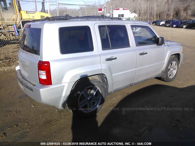 1C4NJRBB2CD611036 - 2012 JEEP PATRIOT SPORT SILVER photo 4