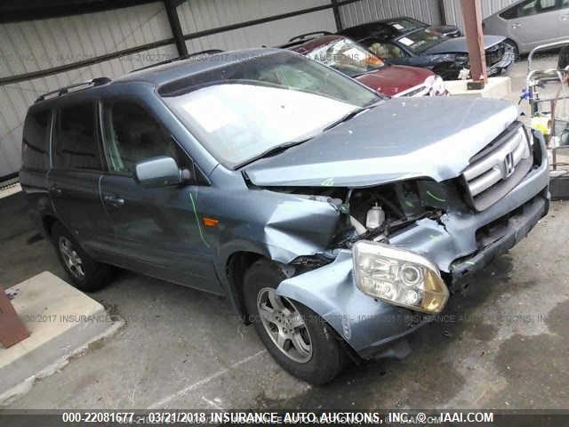 5FNYF28667B028600 - 2007 HONDA PILOT EXL BLUE photo 1