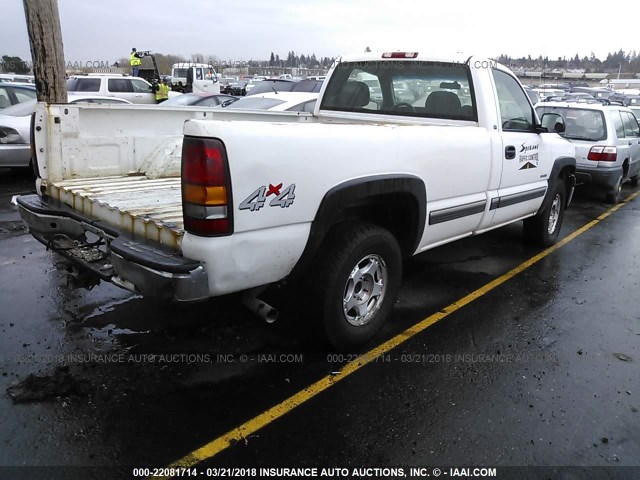 1GCEK14T4YE125768 - 2000 CHEVROLET SILVERADO K1500 WHITE photo 4