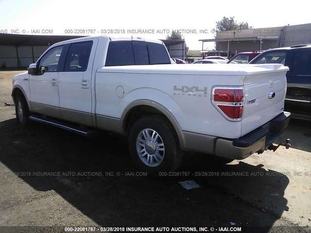 1FTFW1EF8CFD00432 - 2012 FORD F150 SUPERCREW WHITE photo 3