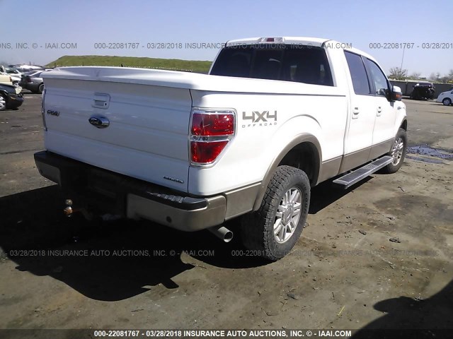 1FTFW1EF8CFD00432 - 2012 FORD F150 SUPERCREW WHITE photo 4