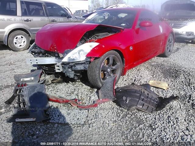 JN1BZ34DX7M504865 - 2007 NISSAN 350Z COUPE RED photo 2