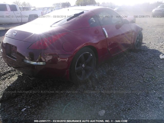 JN1BZ34DX7M504865 - 2007 NISSAN 350Z COUPE RED photo 4