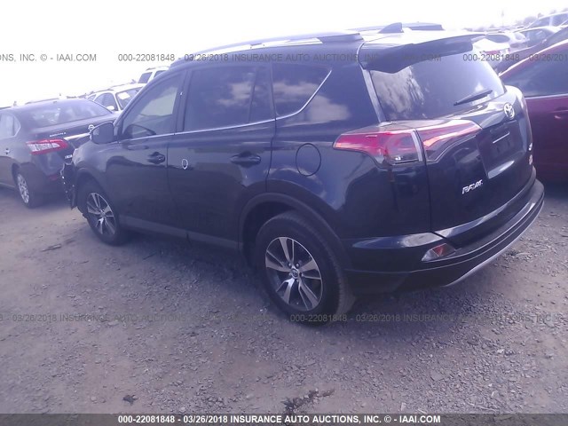 JTMWFREV4HJ114333 - 2017 TOYOTA RAV4 XLE BLUE photo 3