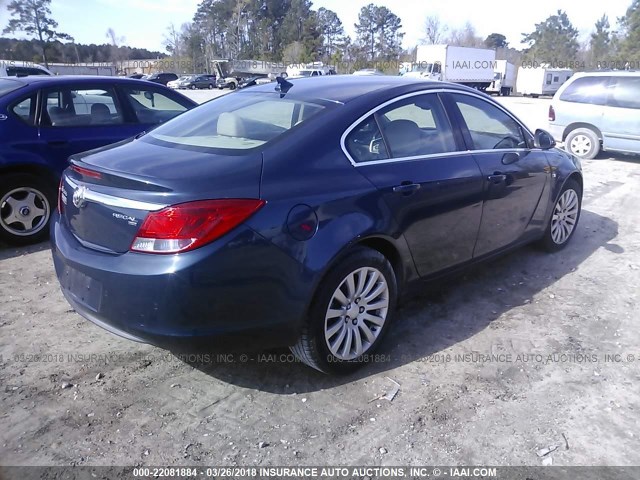 W04GS5EC5B1010197 - 2011 BUICK REGAL CXL BLUE photo 4