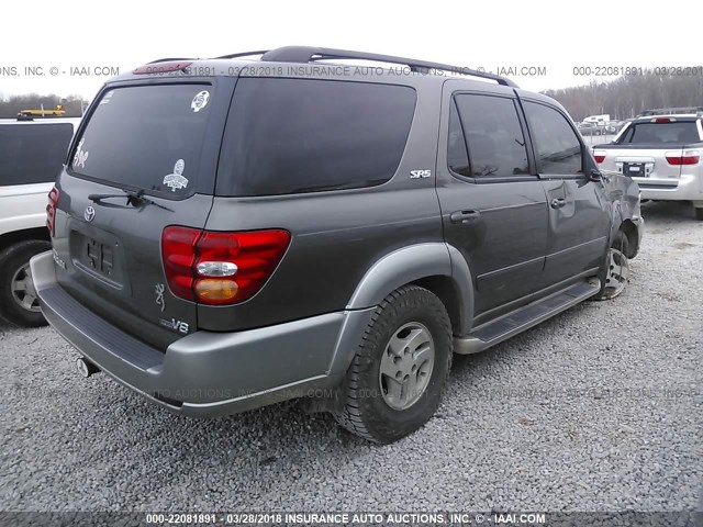 5TDZT34A83S179800 - 2003 TOYOTA SEQUOIA SR5 GRAY photo 4