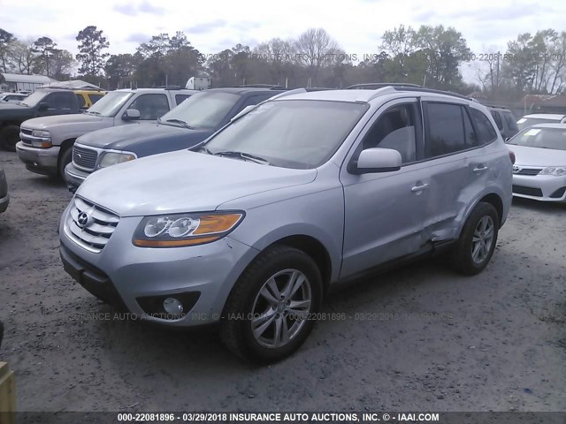 5NMSH4AG9AH339605 - 2010 HYUNDAI SANTA FE SE SILVER photo 2