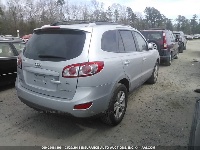 5NMSH4AG9AH339605 - 2010 HYUNDAI SANTA FE SE SILVER photo 4