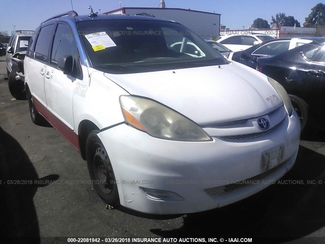 5TDZK23C37S016929 - 2007 TOYOTA SIENNA CE/LE WHITE photo 1