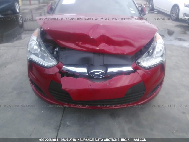 KMHTC6AD4FU233045 - 2015 HYUNDAI VELOSTER RED photo 6