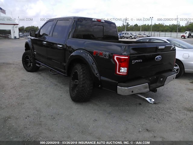 1FTEW1EP4HFC11713 - 2017 FORD F150 SUPERCREW BLACK photo 3