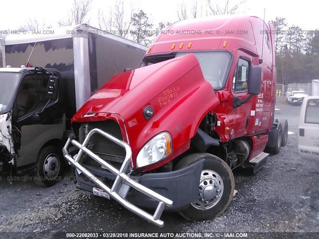 1FUJGLDR0BSAT0645 - 2011 FREIGHTLINER CASCADIA 125  RED photo 2