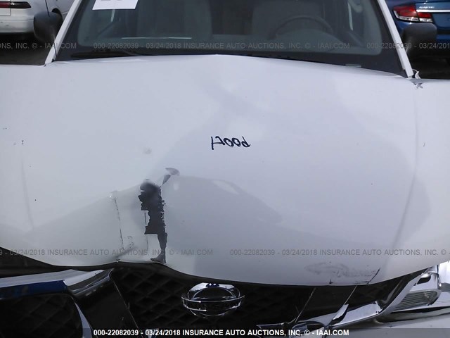 1N6BD0CT7BC415284 - 2011 NISSAN FRONTIER S/SV WHITE photo 10