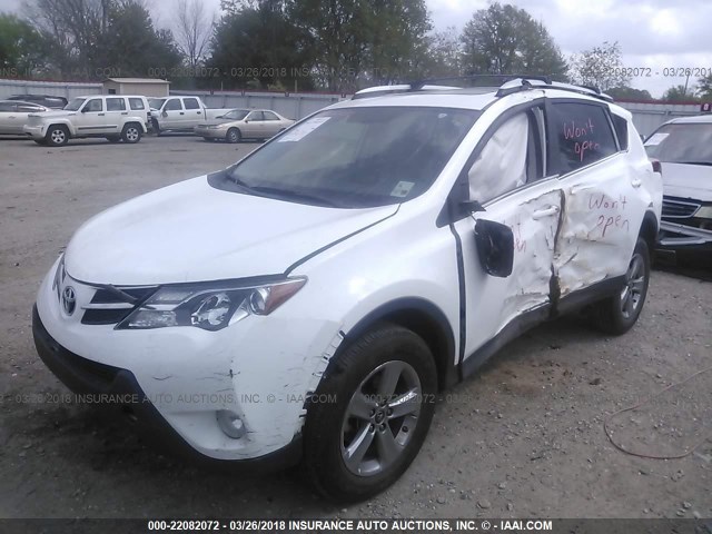 2T3WFREV2FW149984 - 2015 TOYOTA RAV4 XLE WHITE photo 2