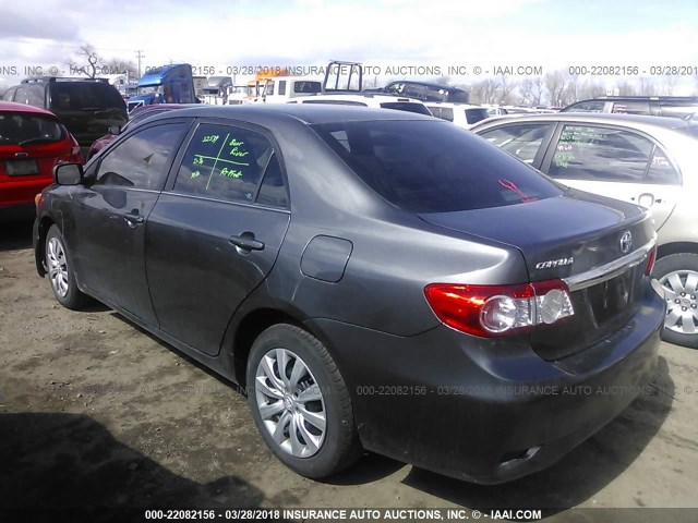 2T1BU4EE6DC989538 - 2013 TOYOTA COROLLA S/LE GRAY photo 3