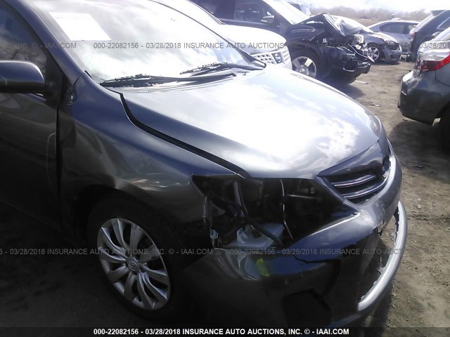 2T1BU4EE6DC989538 - 2013 TOYOTA COROLLA S/LE GRAY photo 6