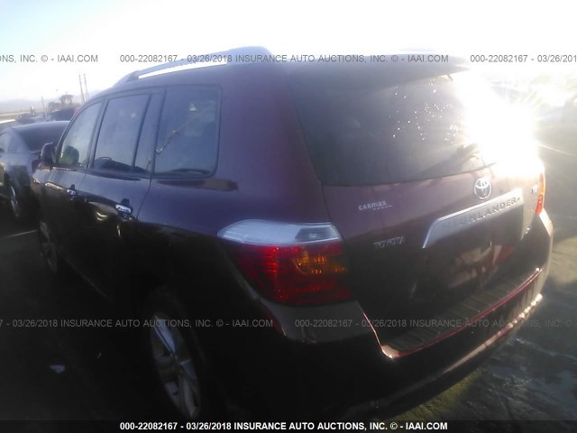 JTEES42A082098407 - 2008 TOYOTA HIGHLANDER LIMITED RED photo 3