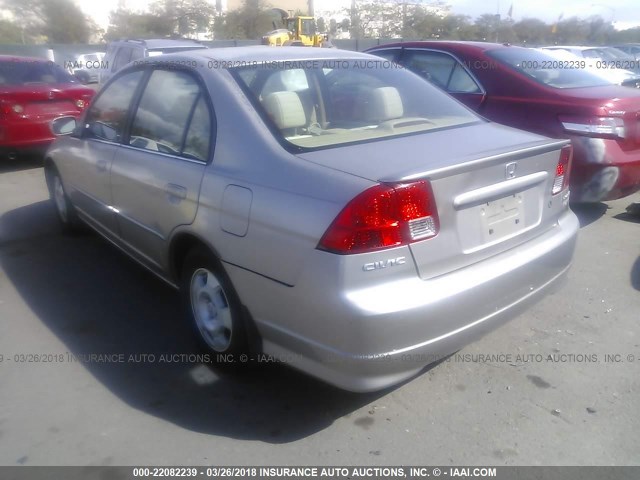 JHMES96644S007851 - 2004 HONDA CIVIC HYBRID GRAY photo 3