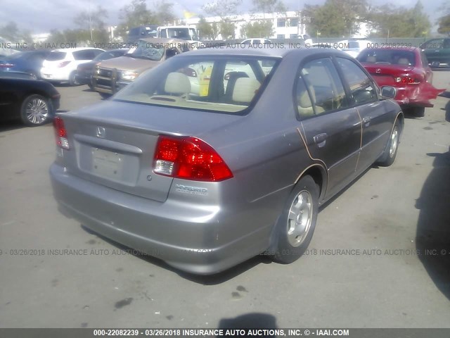 JHMES96644S007851 - 2004 HONDA CIVIC HYBRID GRAY photo 4