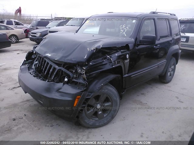 1J4PN3GK3AW151643 - 2010 JEEP LIBERTY RENEGADE BLACK photo 2