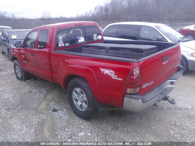 5TEUU42N67Z453748 - 2007 TOYOTA TACOMA ACCESS CAB RED photo 3