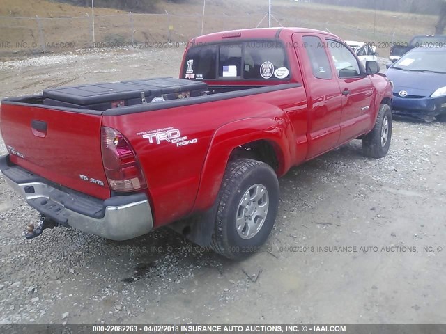 5TEUU42N67Z453748 - 2007 TOYOTA TACOMA ACCESS CAB RED photo 4