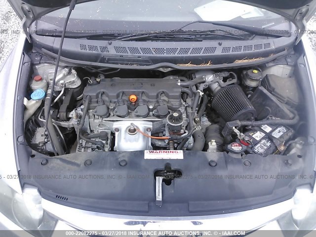 2HGFA1F98AH504684 - 2010 HONDA CIVIC EXL ვერცხლისფერი ფოტო 10