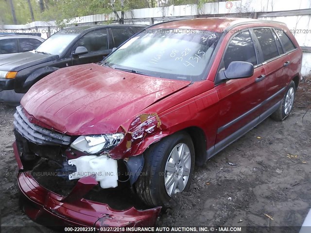 2A8GM48L58R624315 - 2008 CHRYSLER PACIFICA LX MAROON photo 2