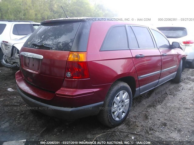 2A8GM48L58R624315 - 2008 CHRYSLER PACIFICA LX MAROON photo 4