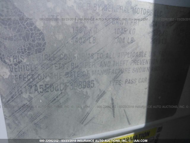 1G1ZA5E08CF398935 - 2012 CHEVROLET MALIBU LS 白色 照片 9