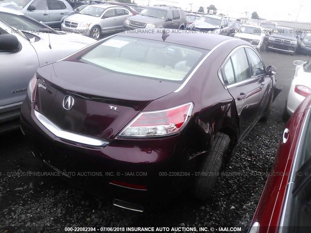 19UUA8F57DA002491 - 2013 ACURA TL TECH MAROON photo 4