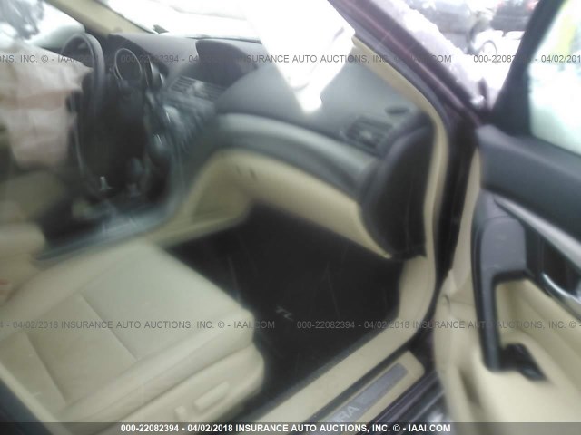 19UUA8F57DA002491 - 2013 ACURA TL TECH MAROON photo 5