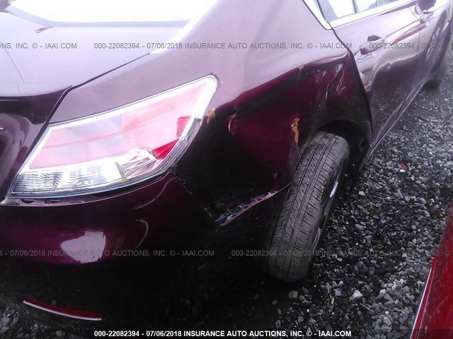 19UUA8F57DA002491 - 2013 ACURA TL TECH MAROON photo 6