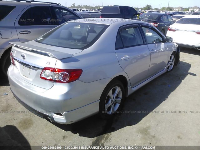 2T1BU4EE6BC630736 - 2011 TOYOTA COROLLA S/LE SILVER photo 4