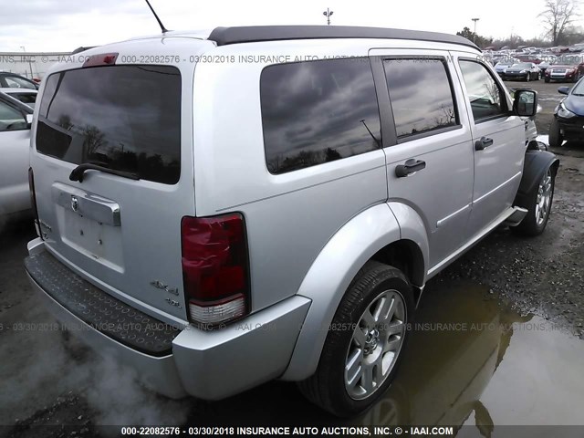 1D8GU58647W735551 - 2007 DODGE NITRO R/T SILVER photo 4