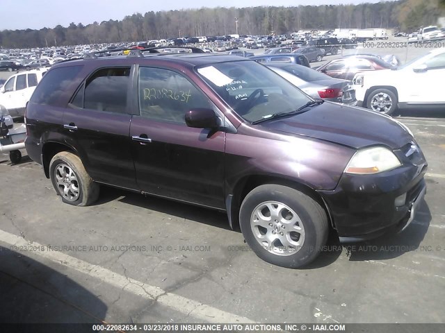 2HNYD186X2H511438 - 2002 ACURA MDX TOURING MAROON photo 1