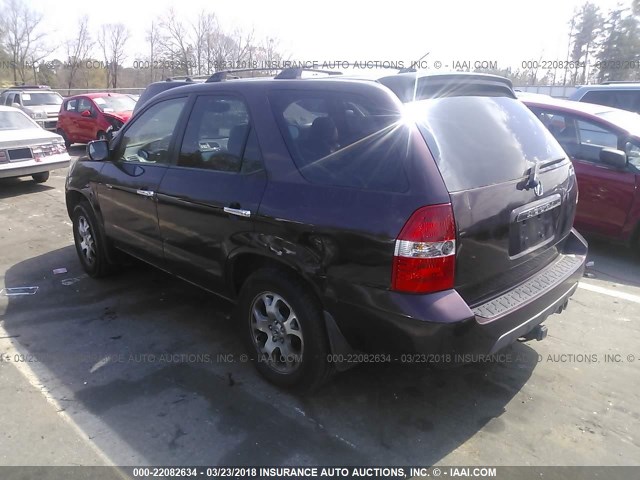 2HNYD186X2H511438 - 2002 ACURA MDX TOURING MAROON photo 3