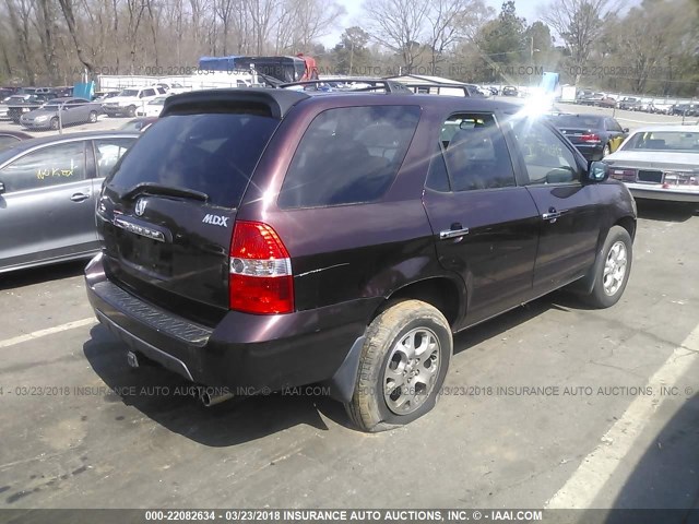 2HNYD186X2H511438 - 2002 ACURA MDX TOURING MAROON photo 4