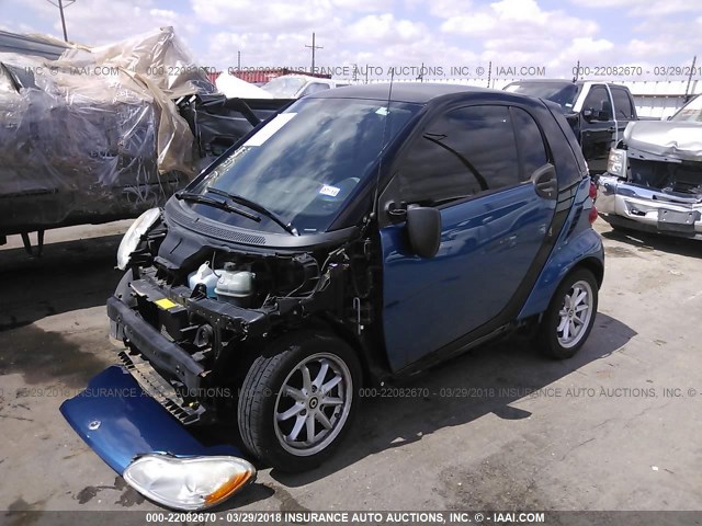 WMEEJ31X29K260094 - 2009 SMART FORTWO PURE/PASSION BLUE photo 2