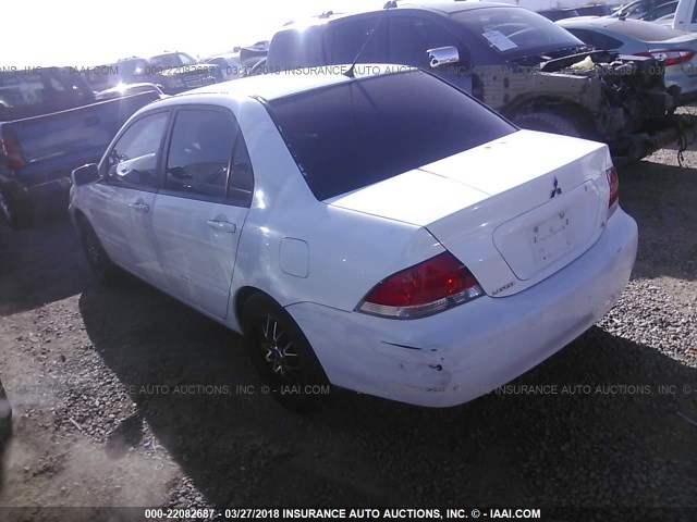 JA3AJ26E56U047248 - 2006 MITSUBISHI LANCER ES WHITE photo 3