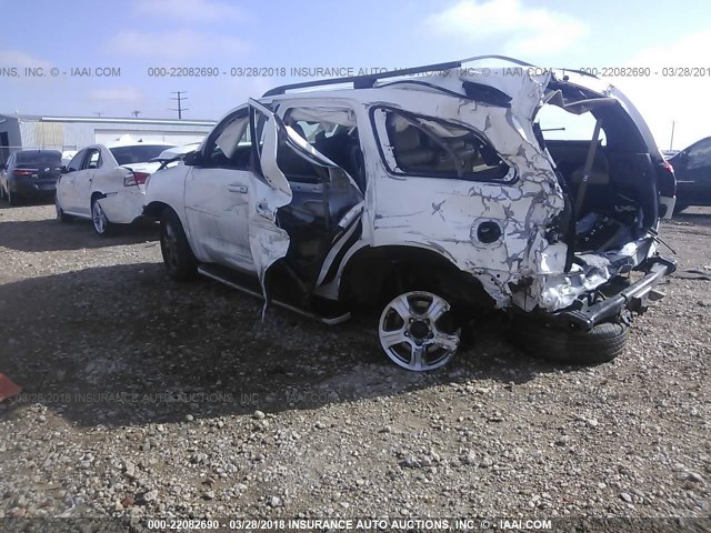 5TDZY68A38S009851 - 2008 TOYOTA SEQUOIA LIMITED WHITE photo 3