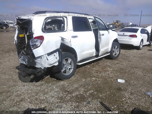 5TDZY68A38S009851 - 2008 TOYOTA SEQUOIA LIMITED WHITE photo 4