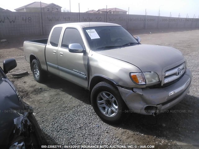 5TBRT341X4S449846 - 2004 TOYOTA TUNDRA ACCESS CAB SR5 GOLD photo 1